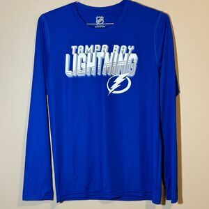 Tampa Bay Lightning NHL Shirt Youth XL (18/20) Blue Athletic NHL Long Sleeve